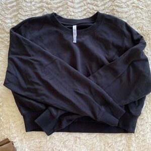 Fabletics Women’s Black Cropped Hoodie with Ribbed Trim